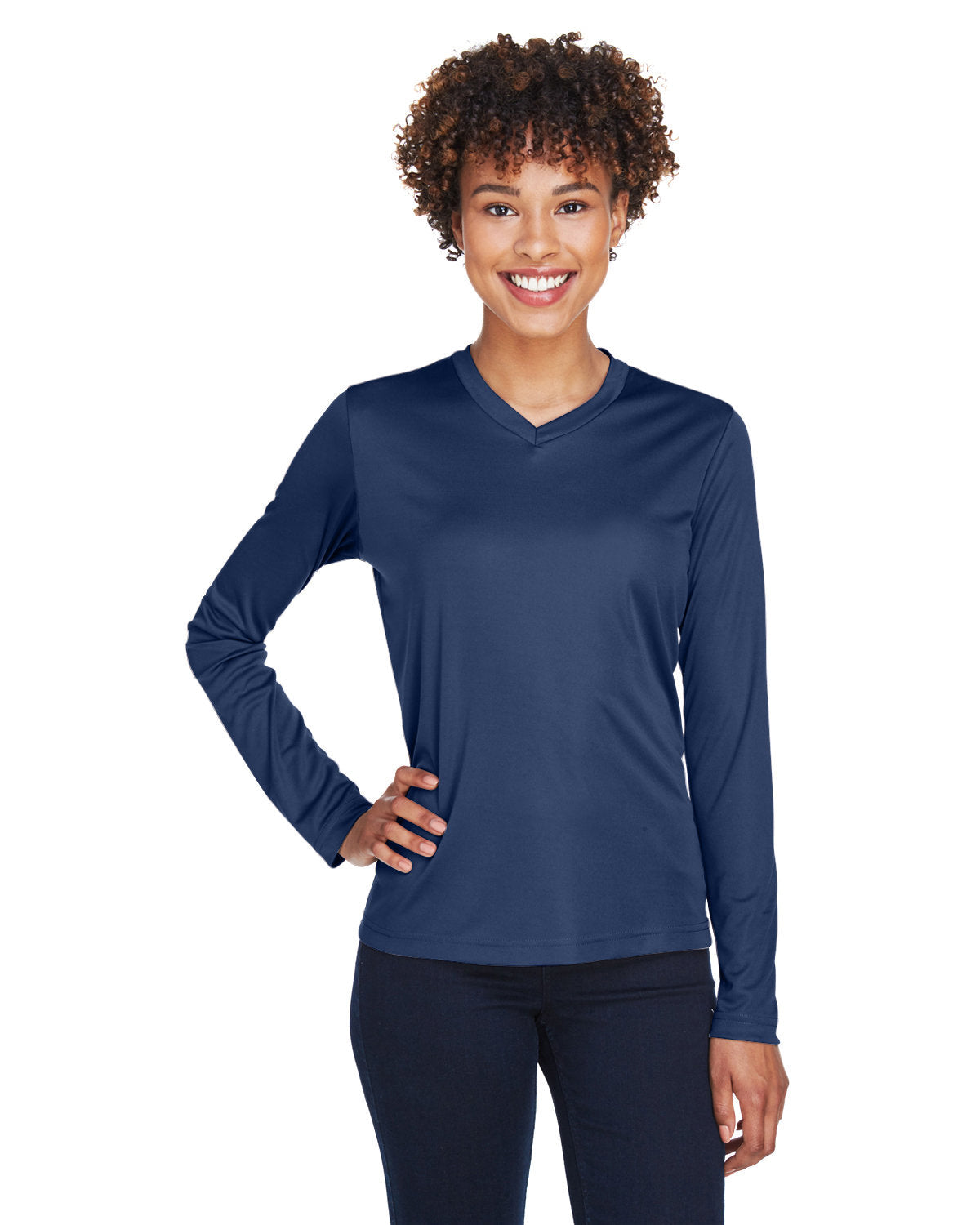 Team 365 TT11WL Women's Zone Performance Long Sleeve T-Shirt (SPORT DARK NAVY)