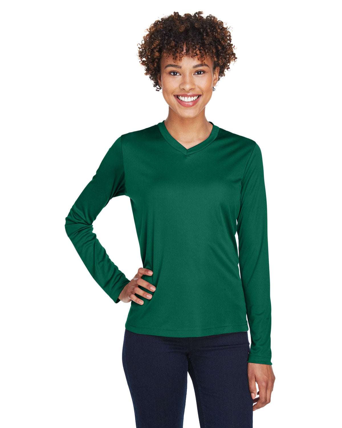 Team 365 TT11WL Women's Zone Performance Long Sleeve T-Shirt (SPORT FOREST)