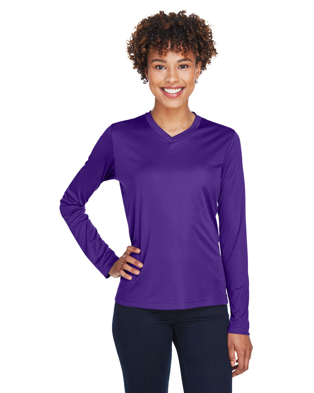 Team 365 TT11WL Women's Zone Performance Long Sleeve T-Shirt (SPORT PURPLE)