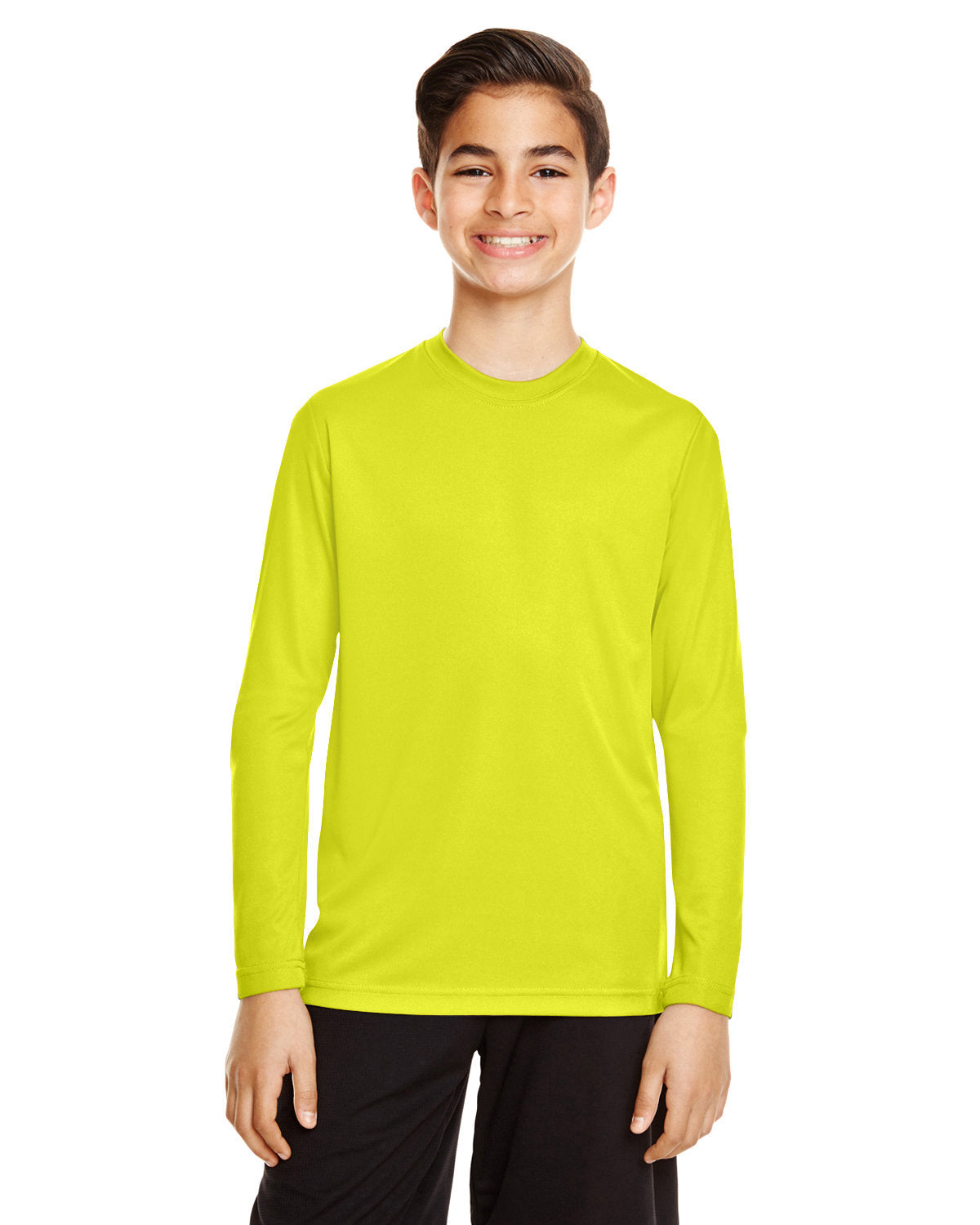 Team 365 TT11YL Youth Zone Performance Long Sleeve T-Shirt (SAFETY YELLOW)