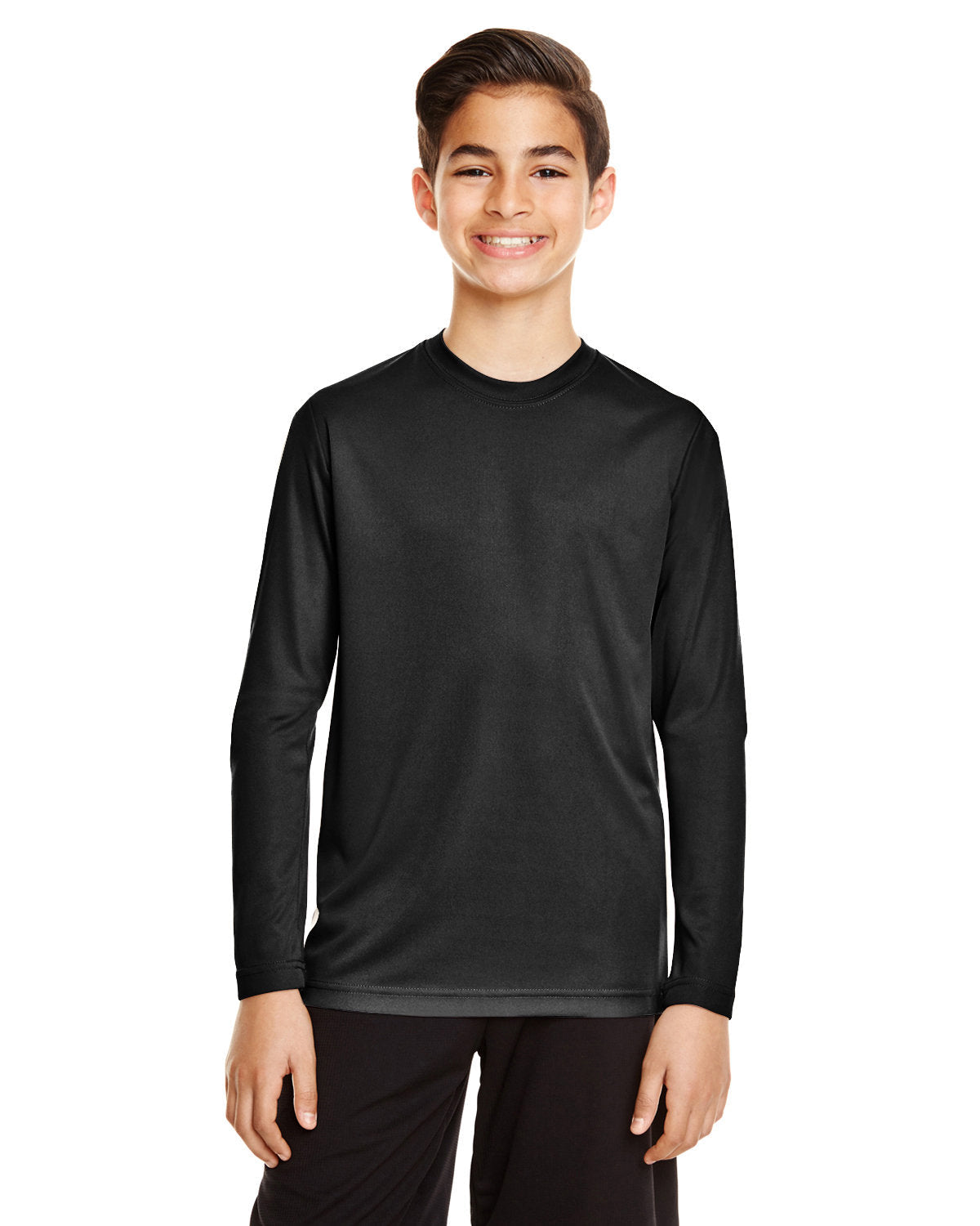 Team 365 TT11YL Youth Zone Performance Long Sleeve T-Shirt (BLACK)