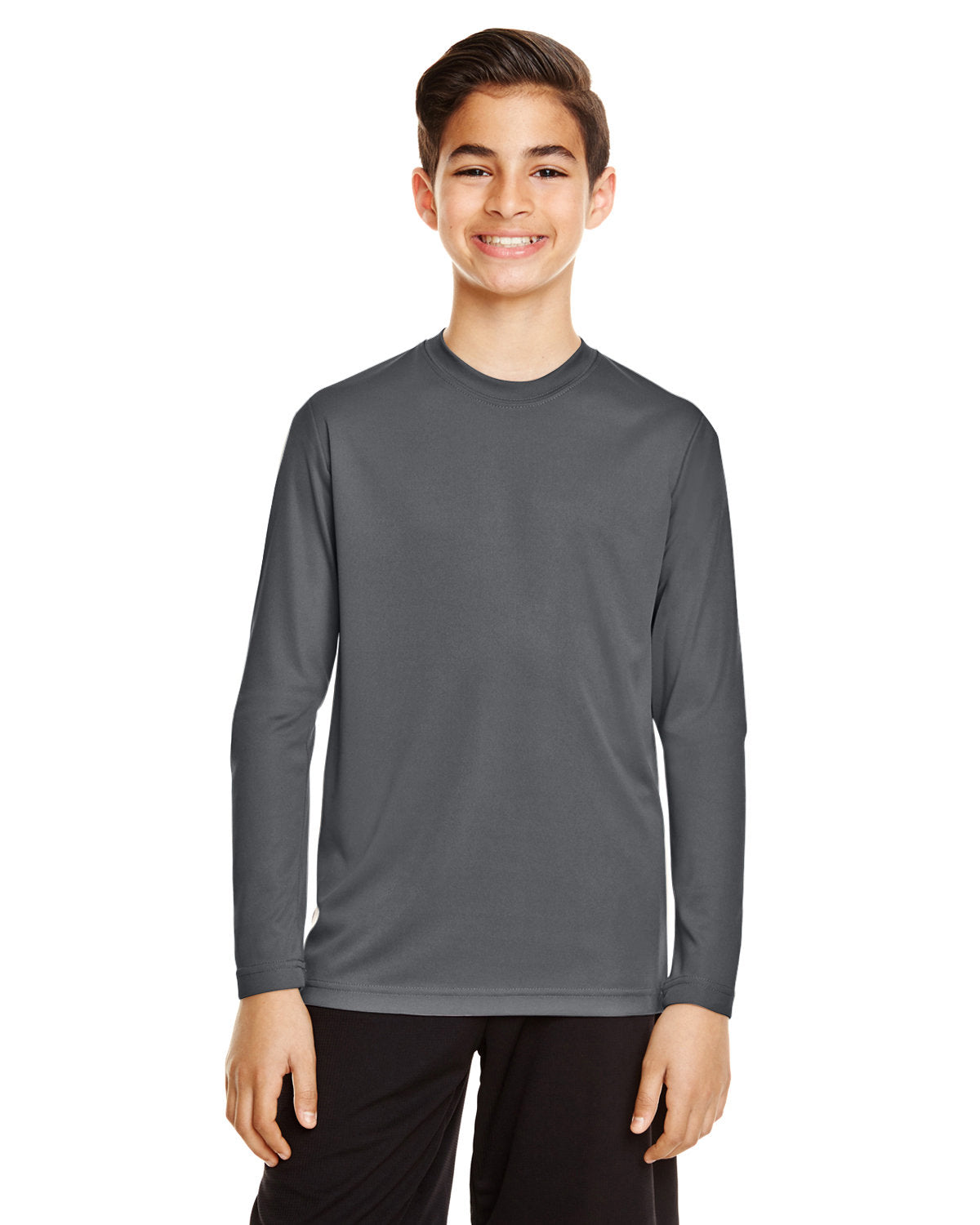 Team 365 TT11YL Youth Zone Performance Long Sleeve T-Shirt (SPORT GRAPHITE)