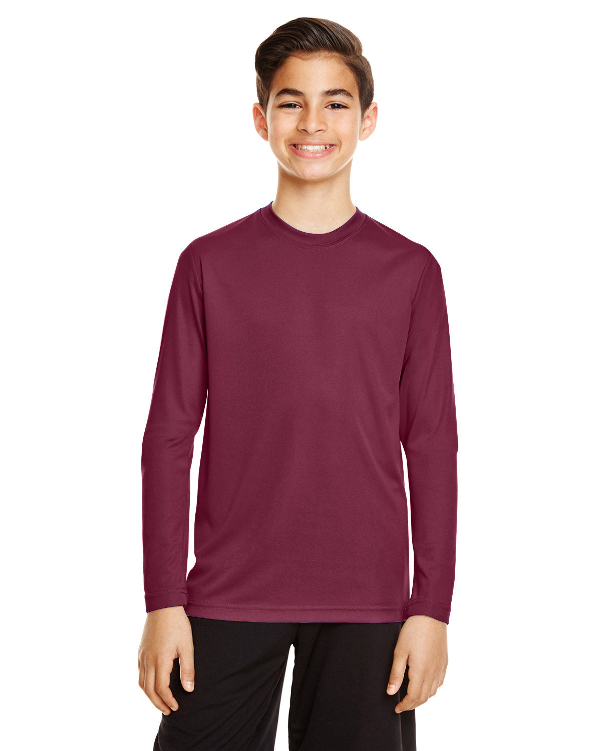Team 365 TT11YL Youth Zone Performance Long Sleeve T-Shirt (SPORT MAROON)